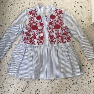 embroidered peplum top